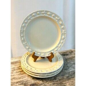 4 Vtg Adams China Royal Ivory Titian Ware Della Robia Cream 9” Plates England